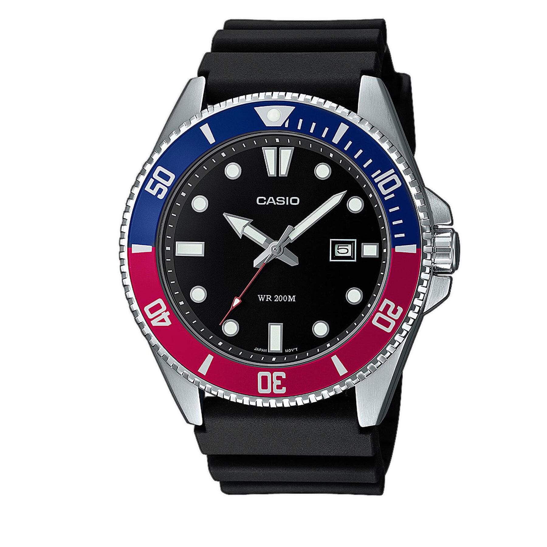 Casio Ρολόι Casio Duro Diver MDV-107-1A3VEF Black/Blue/Red