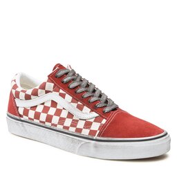Vans low top online red and white