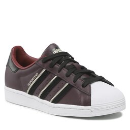 Adidas superstar top bordeaux et blanche