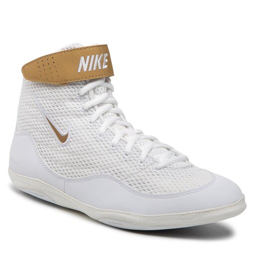 white and gold nike inflicts