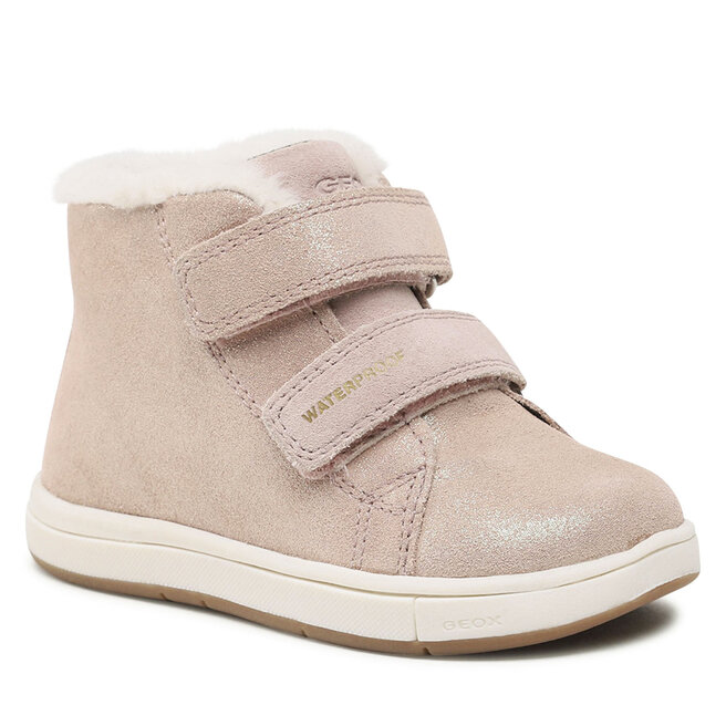 Geox Mädchen Stiefelette Trottola – Atmungsaktiv, Mit Reißverschluss, Veloursleder