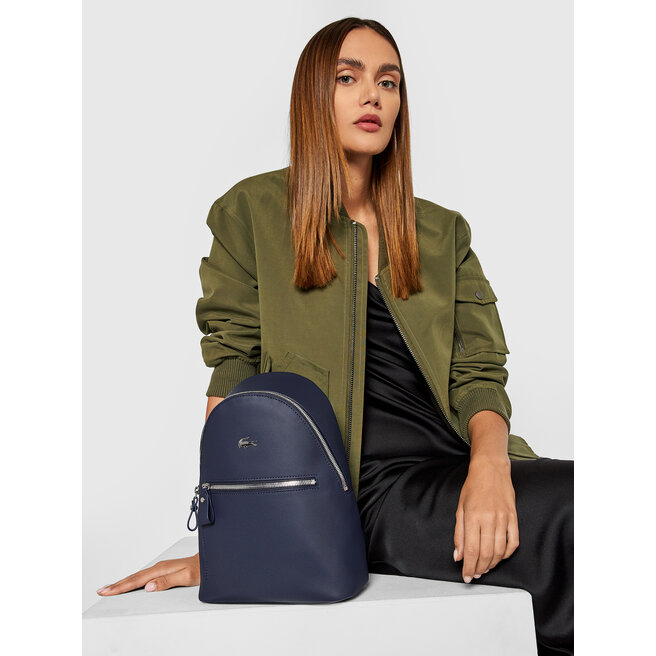 Lacoste Daily Classic Coated Pique Canvas Backpack - Peacoat