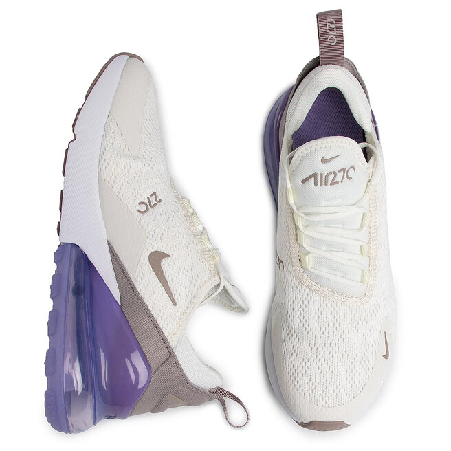 Nike Air Max 270 Sail Pumice Space Purple Lilac White AH6789 107 Women 7.5  Shoes